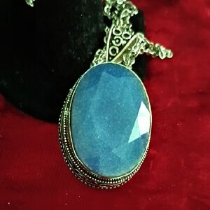 Huge Gorgeous Sparkling 65ct Natural African Sapphire Cocktail Pendant 💎😎🤗